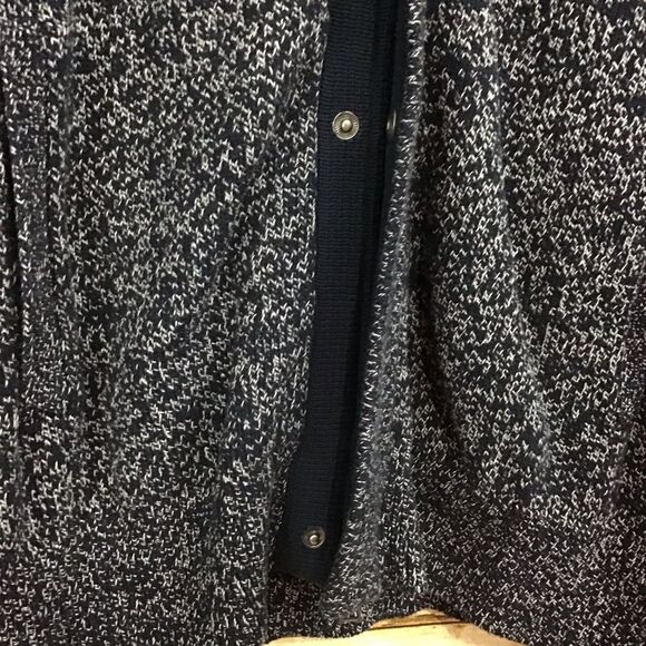Nautica Men's Navy Blue Speckled Full Zip and Snap Cardigan Sweater XL - Picture 6 of 12